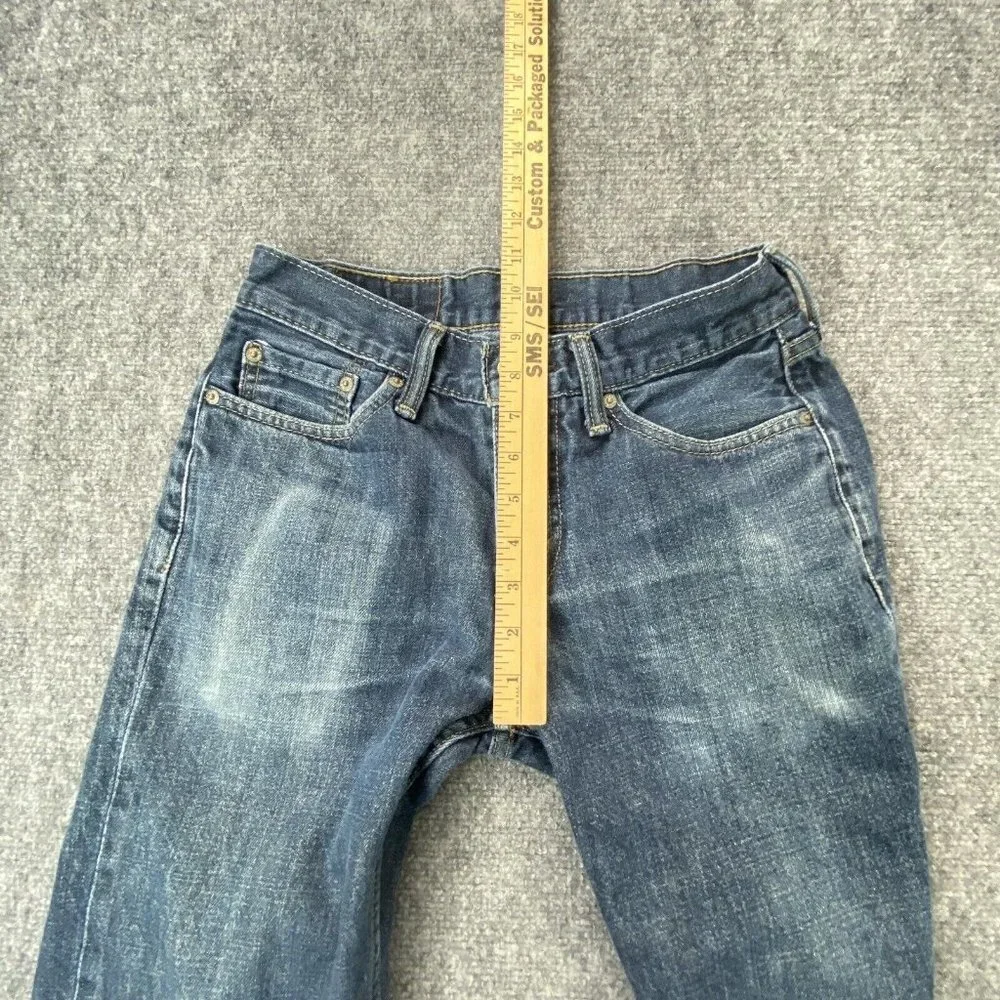 Levi's 514 Slim Straight Men 29x30.5 Blue Denim Distressed Fade Streetwear Work